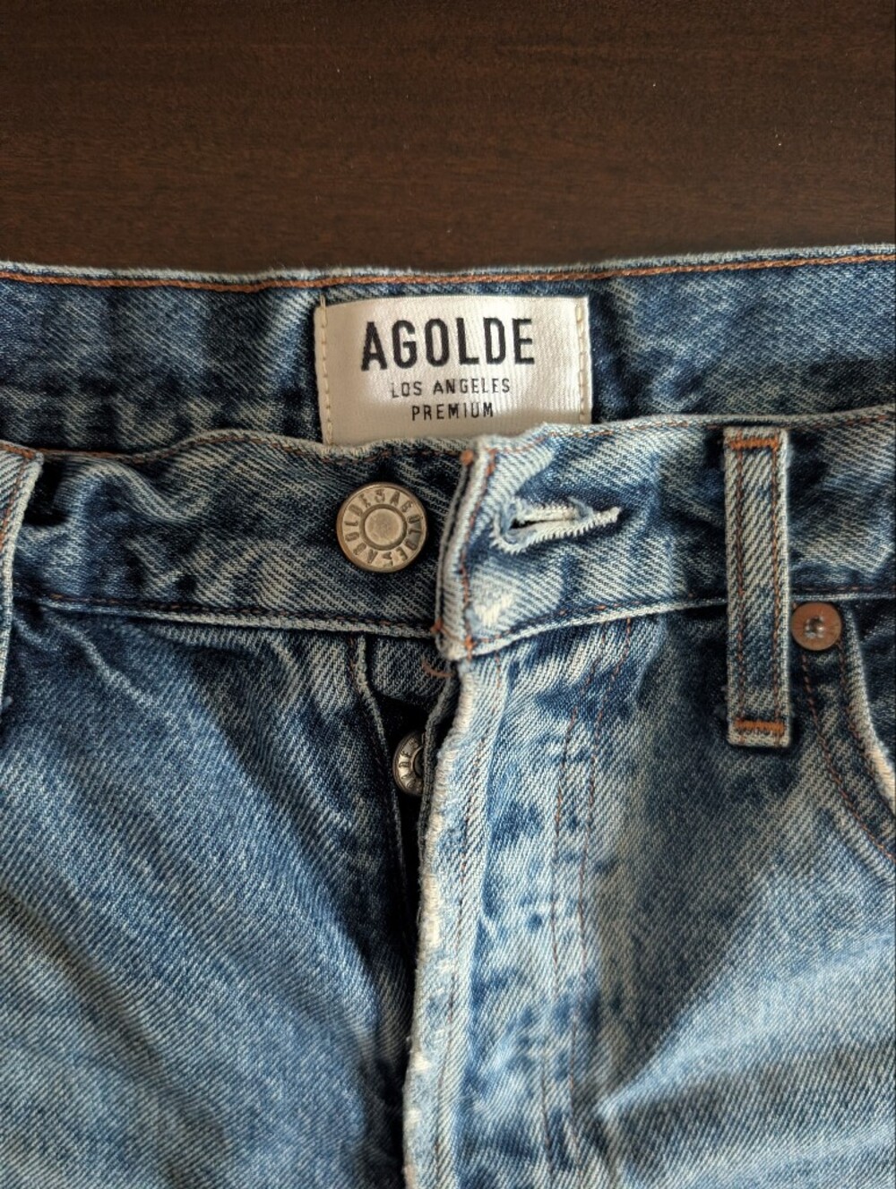AGOLDE Parkers Blue Denim Jean Shorts